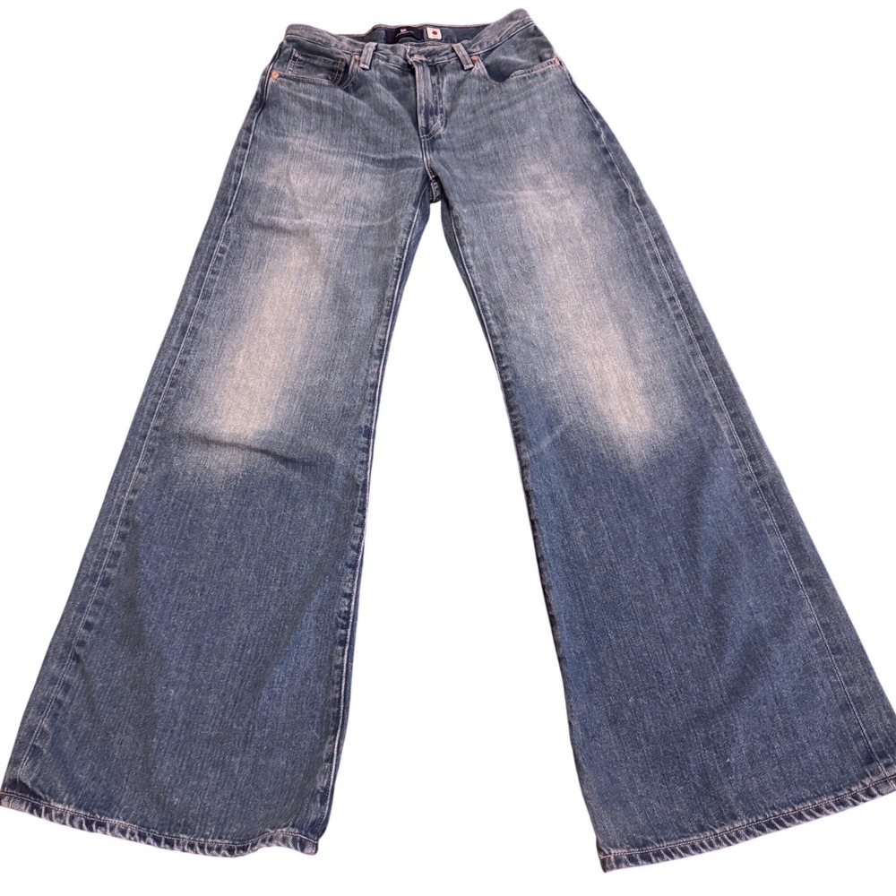 Levis CARVE Selvedge Made in Japan Wide Leg Jeans  Med Wash Blue Denim